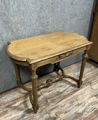 Louis XVI Ceremonial Table in Blond Walnut with Animated Top with Gadrooned Edges, 1880s-MWB-2035872