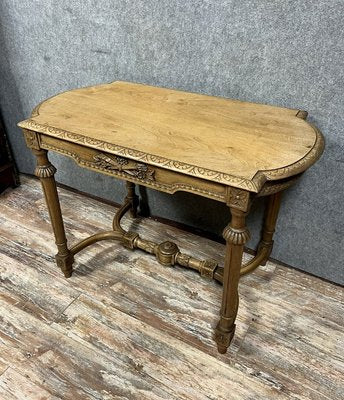 Louis XVI Ceremonial Table in Blond Walnut with Animated Top with Gadrooned Edges, 1880s-MWB-2035872