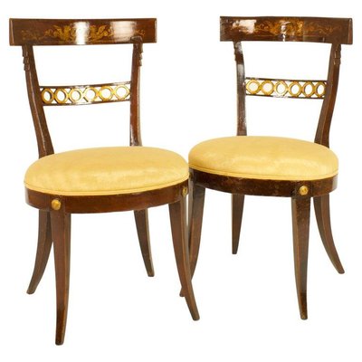 Louis XVI Early Classicist Klismos Chairs, Italy, Late 18th Century, Set of 2-KMT-1069281