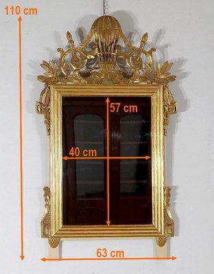 Louis XVI Gilt Mirror in Wood & Gold Leaf, Late 1800s-RVK-1314529