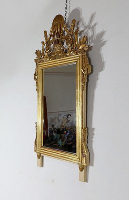 Louis XVI Gilt Mirror in Wood & Gold Leaf, Late 1800s-RVK-1314529