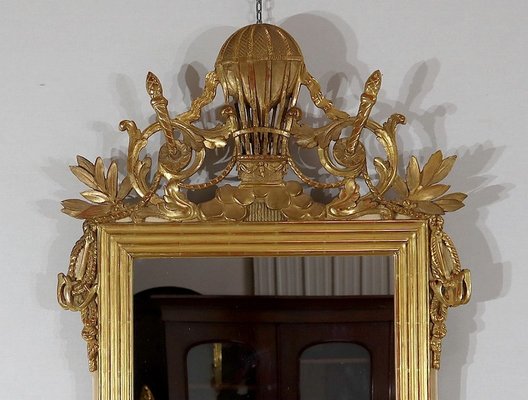 Louis XVI Gilt Mirror in Wood & Gold Leaf, Late 1800s-RVK-1314529