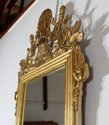 Louis XVI Gilt Mirror in Wood & Gold Leaf, Late 1800s-RVK-1314529