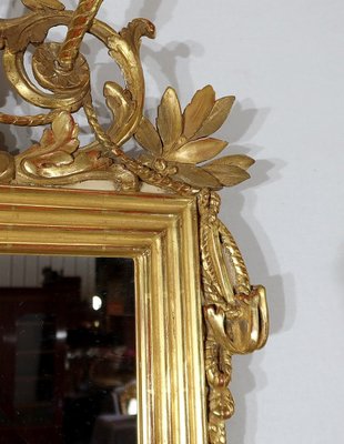 Louis XVI Gilt Mirror in Wood & Gold Leaf, Late 1800s-RVK-1314529