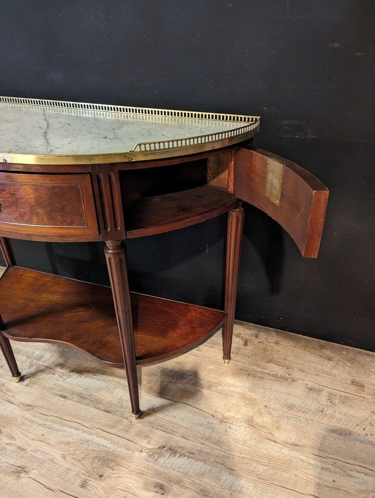 Louis XVI Half-Moon Console in Mahogany