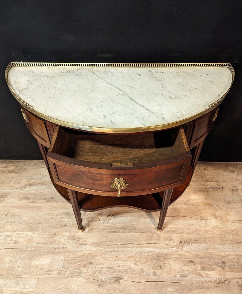 Louis XVI Half-Moon Console in Mahogany