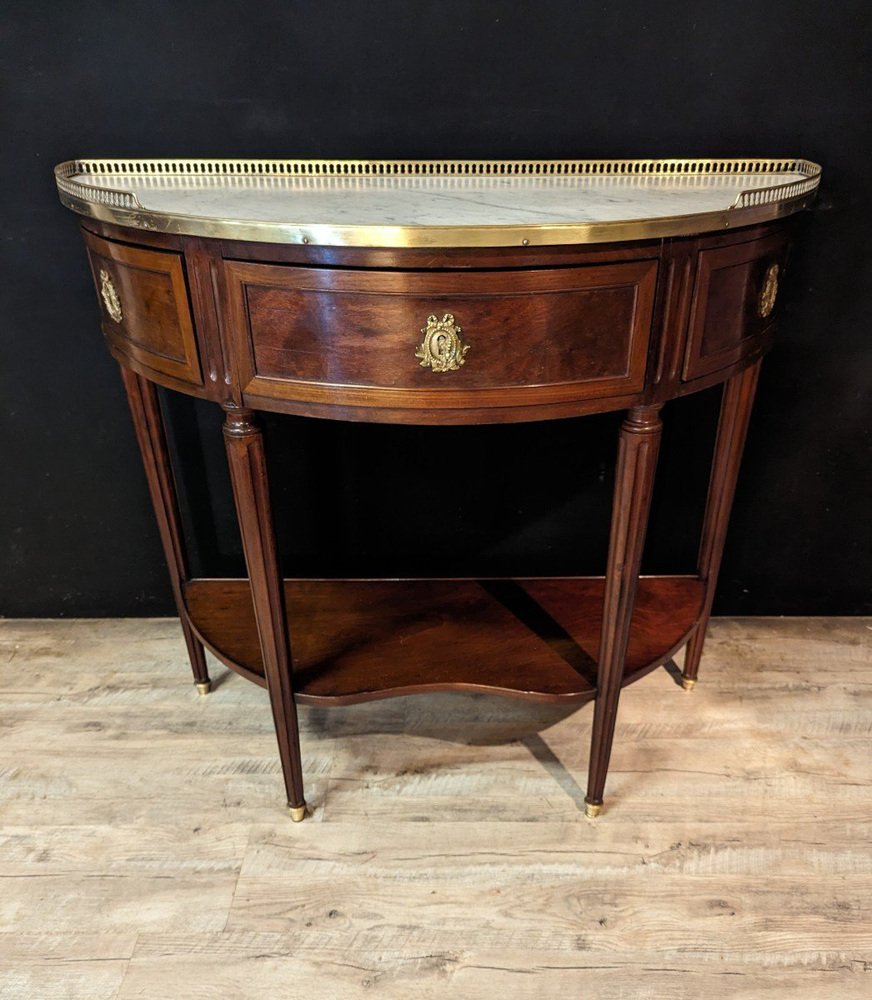 Louis XVI Half-Moon Console in Mahogany