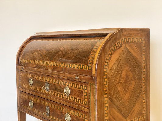 Louis XVI Italian Walnut Roller Writing Desk-NPC-1804247