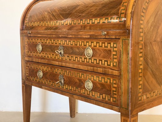 Louis XVI Italian Walnut Roller Writing Desk-NPC-1804247