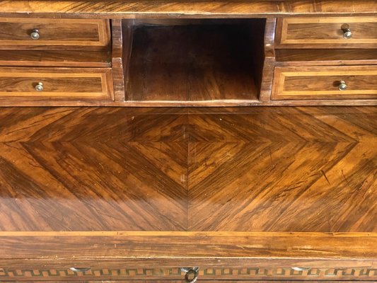 Louis XVI Italian Walnut Roller Writing Desk-NPC-1804247