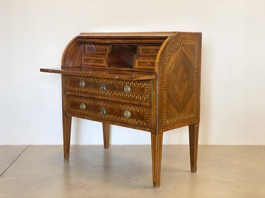 Louis XVI Italian Walnut Roller Writing Desk-NPC-1804247