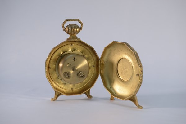 Louis XVI Lancel Paris Bronze Clock in the shape of a Pocket Watch, 1970s-NEN-2017578