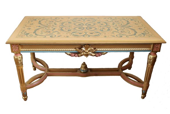 Louis XVI Living Room Table with Oriental Style Inlays-IYX-1285515