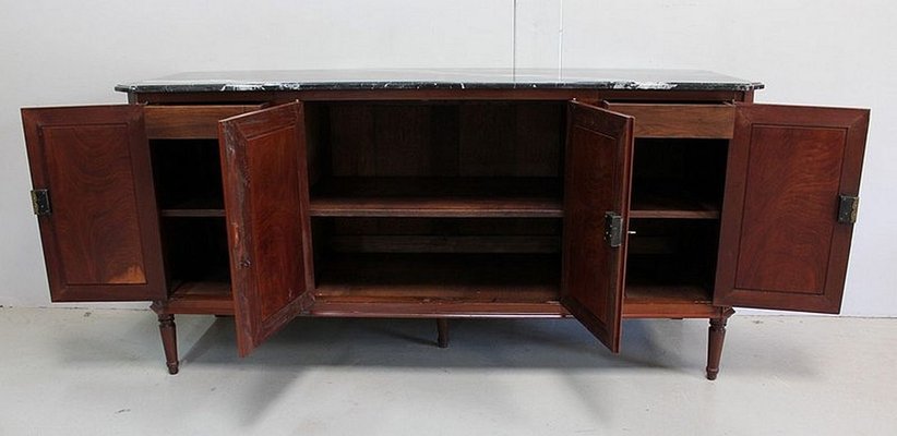 Louis XVI Mahogany and Flamed Marble Sideboard, 18th Century-RVK-910243