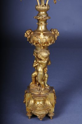 Louis XVI Monumental Royal Candlesticks in Gilded Bronze, Set of 2-FLW-1768174