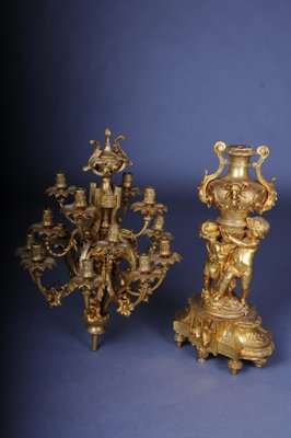 Louis XVI Monumental Royal Candlesticks in Gilded Bronze, Set of 2-FLW-1768174