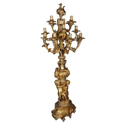 Louis XVI Monumental Royal Candlesticks in Gilded Bronze, Set of 2-FLW-1768174