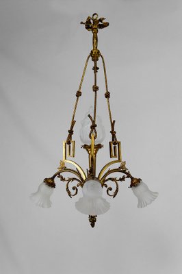 Louis XVI Neoclassical Style Hanging Light in Gilded Bronze, 1890s-XNH-1804501