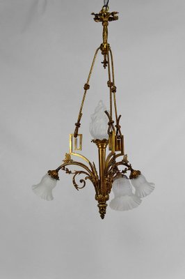 Louis XVI Neoclassical Style Hanging Light in Gilded Bronze, 1890s-XNH-1804501