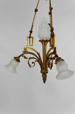 Louis XVI Neoclassical Style Hanging Light in Gilded Bronze, 1890s-XNH-1804501