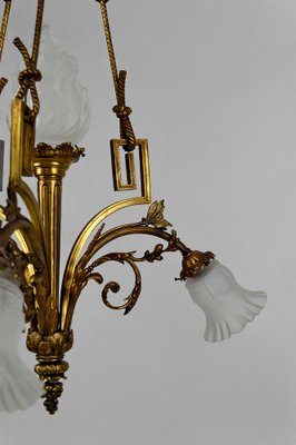 Louis XVI Neoclassical Style Hanging Light in Gilded Bronze, 1890s-XNH-1804501