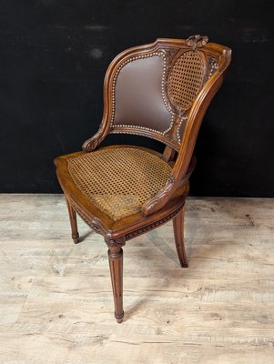 Louis XVI Office Armchair in Walnut with Cannage-IBO-2020405