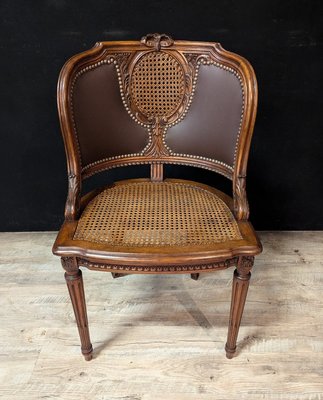 Louis XVI Office Armchair in Walnut with Cannage-IBO-2020405