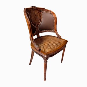 Louis XVI Office Armchair in Walnut with Cannage-IBO-2020405