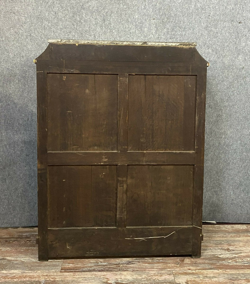 Louis XVI Pagoda Secretaire with Flap in Cubic Marquetry