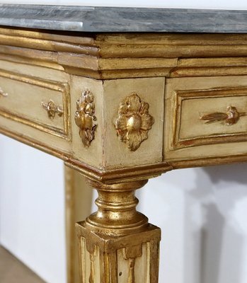 Louis XVI Style 19th-Century Marble and Golden Wood Console Table-RVK-1279195