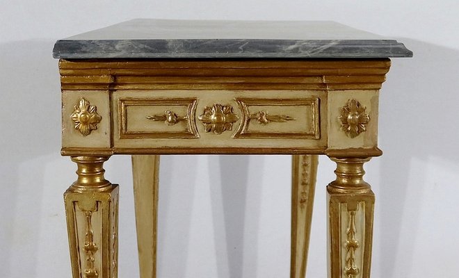 Louis XVI Style 19th-Century Marble and Golden Wood Console Table-RVK-1279195