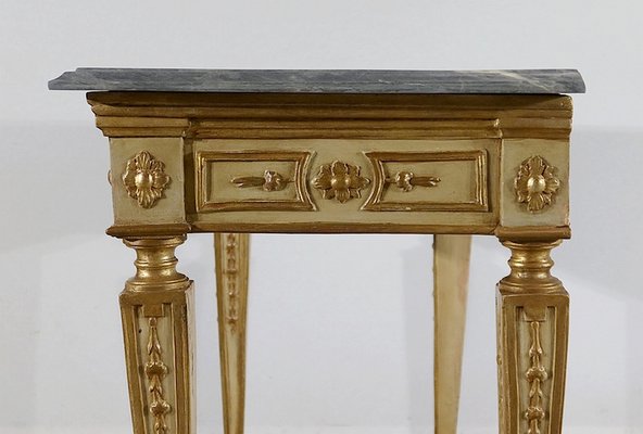 Louis XVI Style 19th-Century Marble and Golden Wood Console Table-RVK-1279195