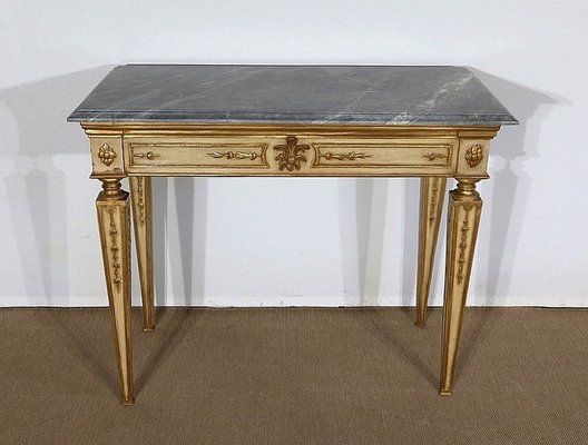 Louis XVI Style 19th-Century Marble and Golden Wood Console Table-RVK-1279195