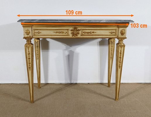 Louis XVI Style 19th-Century Marble and Golden Wood Console Table-RVK-1279195