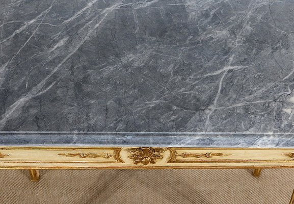 Louis XVI Style 19th-Century Marble and Golden Wood Console Table-RVK-1279195