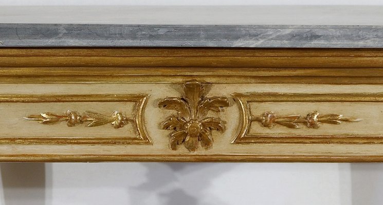 Louis XVI Style 19th-Century Marble and Golden Wood Console Table-RVK-1279195