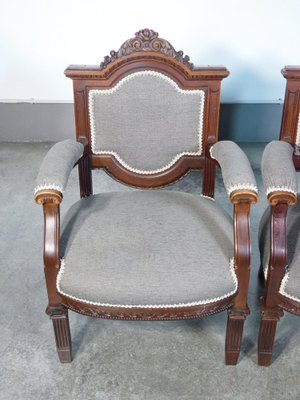 Louis XVI Style Armchairs in Walnut, 1920s, Set of 2-OJE-1702408