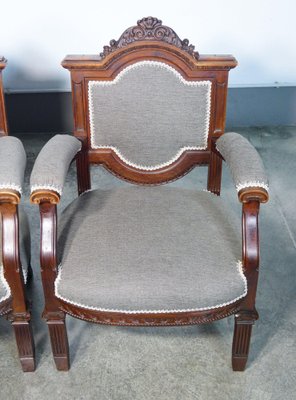 Louis XVI Style Armchairs in Walnut, 1920s, Set of 2-OJE-1702408