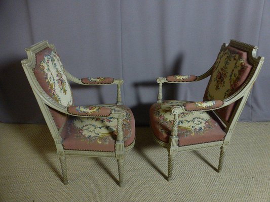 Louis XVI Style Armchairs, Set of 2-WSV-1409665