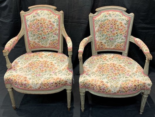 Louis XVI Style Armchairs, Set of 2-IKW-803495