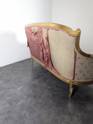 Louis XVI Style Bench in Gilded Wood-HLV-2024397