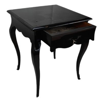 Louis XVI Style Black Lacquered Auxiliary Table-TCS-1311140