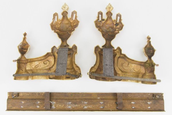 Louis XVI Style Bronze Fireplace Set from Charles Casier, Set of 5-KEG-799441