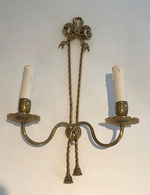 Louis XVI Style Bronze Sconces, Set of 2-BA-1365428