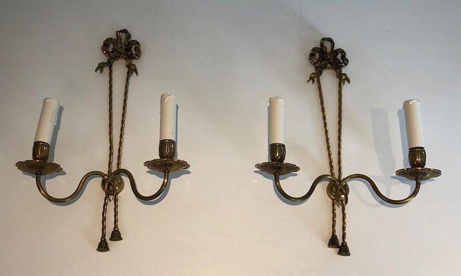 Louis XVI Style Bronze Sconces, Set of 2-BA-1365428