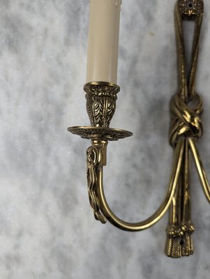 Louis XVI Style Bronze Wall Lights, Set of 2-HLV-2024380