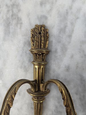 Louis XVI Style Bronze Wall Lights, Set of 2-HLV-2024371