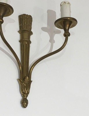 Louis XVI Style Bronze Wall Lights, Set of 2-BA-1365517