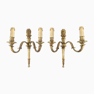 Louis XVI Style Bronze Wall Lights, Set of 2-HLV-2024371