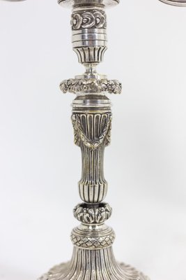 Louis XVI Style Candelabras in Silvered Bronze, 1880s, Set of 2-CEJ-1058195